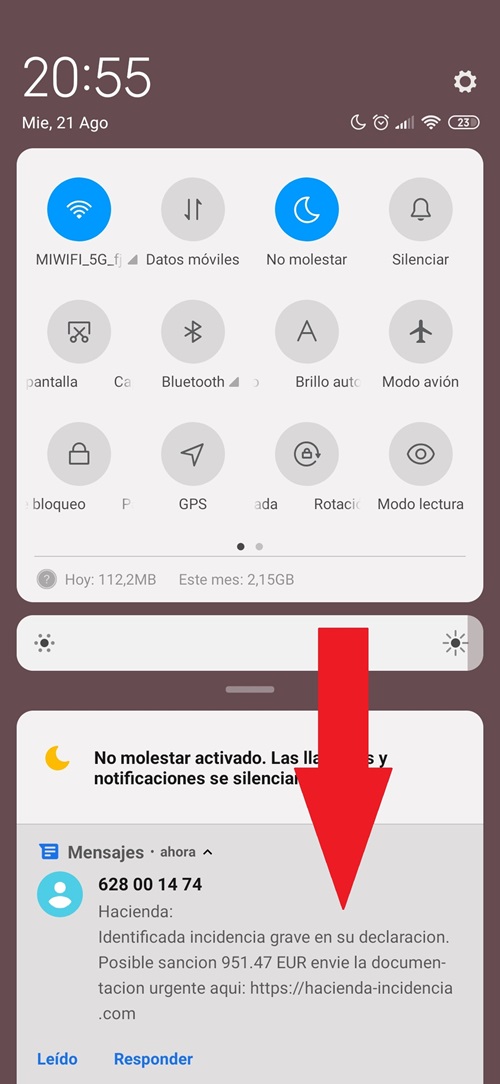 Falsos sms de Hacienda
